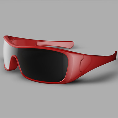 Wasserdichte Kopfhörer-Sonnenbrille Kopfhörer MP3 Bluetooth mit rotem Rahmen/polarisierte Linse